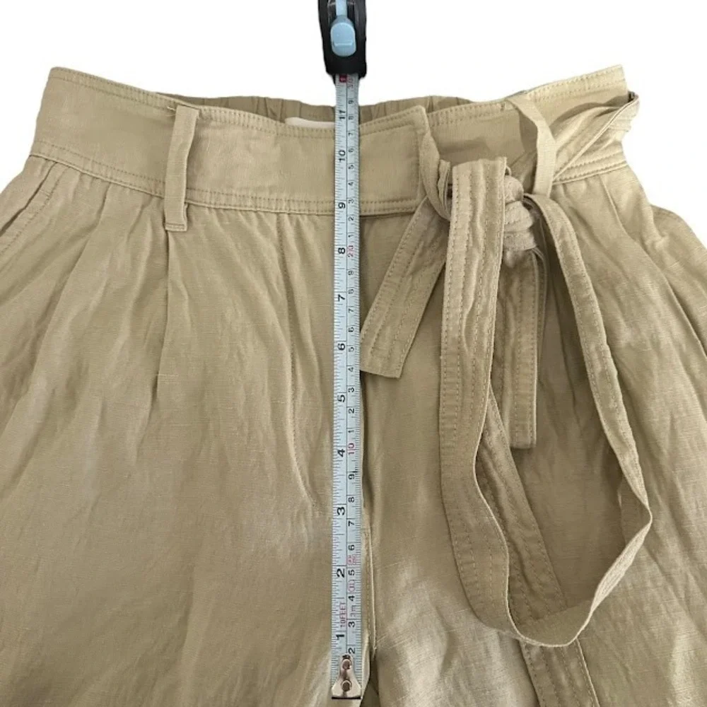 Aritzia Wilfred Kafka Khaki Linen Blend Belted Cargo Crop‎ Pants Womens 2